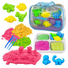 (1 Kg - Playset 3) 13 PCs Kids Sand Toy with 3 x 250g Colourful Sands