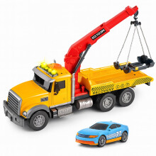 (Tow Truck) Kids Lights Sound Tow Truck with 1 Diecast Car Toy