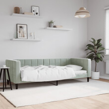 vidaXL sovesofa lysegrå 80x200 cm betrukket med fløjl