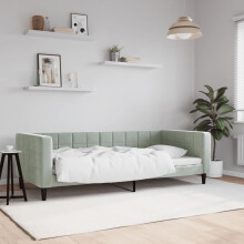 vidaXL sovesofa lysegrå 90x200 cm betrukket med fløjl