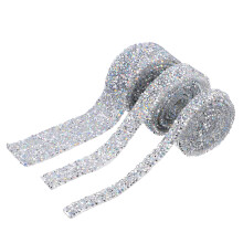 Bande Strass Argent Décor Portable Durable