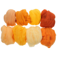 8Pièces Laine Feutrée Orange Pour Sculpture Laine Fine Pour Bricolage
