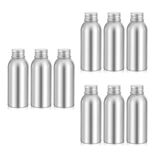 9Ensembles Distributeurs Aluminium Rechargeables Pour Lotion Et