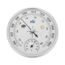Silver Analog Barometer Indoor with Calibratable Accurate Gauge