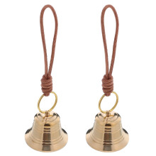 2Pcs Golden Brass Door Hanging Bells Vintage Entryway Shopkeeper Decor