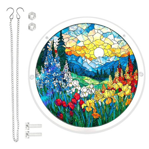 Puzzle-Sonnenfänger, Buntglas-Fensterbehänge,-A
