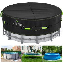 UIRWAY 10 Ft Round Pool Cover, Above Ground Pool Winter Cover with Pool Accessories, 420D Tarp Ideal for Waterproof and Dustproof