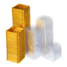 250Pcs Stackable Golden Plastic Square Cake Box for Cakes