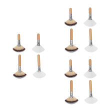 12Pcs Women Makeup Brushes Fan Shape Soft Dense Nylon Hair Facial Set