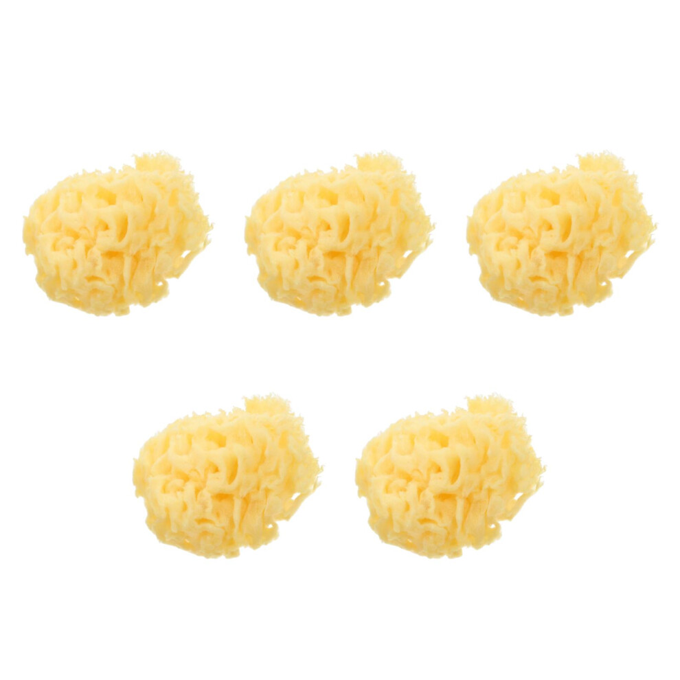 Yellow 5Pcs Bath Sponge Natural Seaweed Baby Shower Sponge Soft & Safe