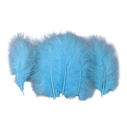 100Pcs Multicolor Craft Feather 15-20CM For Wedding-cyan blue