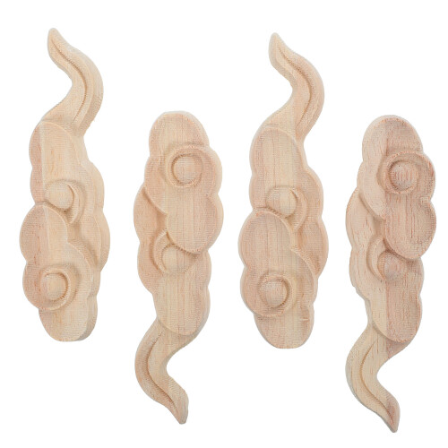4Stk Holz Applique Möbeldesign Schnitzerei Für Schränke