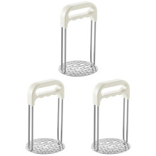 3Pcs Reusable Stainless Steel Potato Masher Comfortable Kitchen Tool