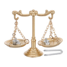1Set Golden Miniature Metal Balance Scale Vintage Justice Scale Decor