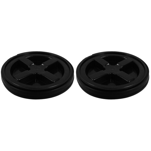 2Pcs Lightweight Black Water Bottle Caps Reusable Leak-Resistant PP