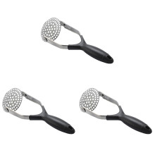 3Pcs Stainless Steel Potato Masher Garlic Ricer Silver Anti-Rust Set
