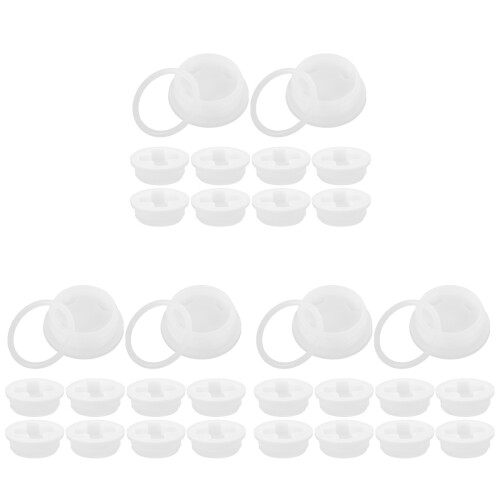 30Pcs White Plastic Gallon Drum Hole Caps Threaded Sealing Lids Sturdy