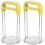 2Pcs Manual Potato Masher Kitchen Tool Stainless Steel Yellow Easy Use 1