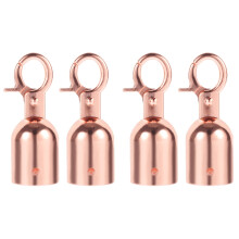 4Pcs Durable Golden Rope End Stoppers with Hook Stainless Steel