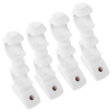 4Pcs Double Curtain Rod Bracket White Wood for Home Elegant Wall Mount