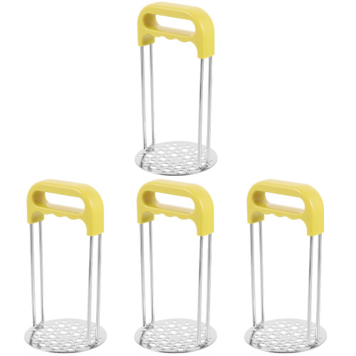 4Pcs Manual Potato Masher Stainless Steel Kitchen Tool for Vegetables