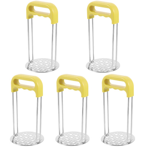 5Stk Gemüse- Und Kartoffelstampfer Gelb Ergonomisch