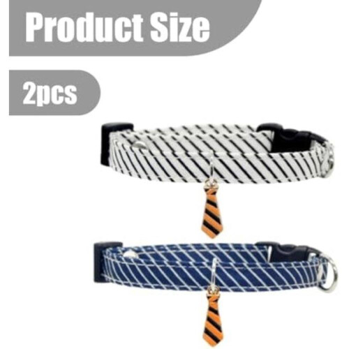 Set of 2 adjustable pet collars with safety clasp 1