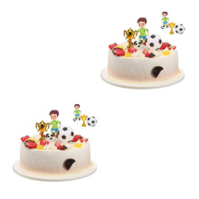 2Ensembles Ornements Gâteau Football Pour Fête Couleurs Vives