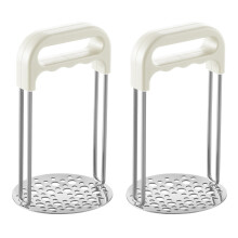 2Pcs Stainless Steel Potato Masher White Manual Crusher