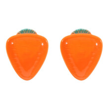 2Pcs Small Ceramic Dipping Sauce Bowls Orange Carrot Design for Snacks