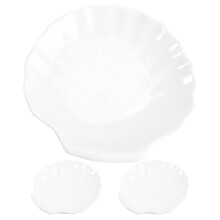 3St Wit Keramisch Bord Met Schelpvorm Voor Aperitieven En Snacks