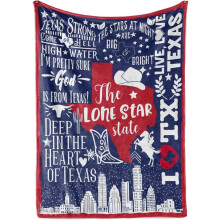 Texas-teemainen flanellihuopa 50x60 tuumaa