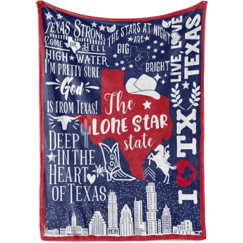 Texas-tema flanneltæppe 50x60 tommer