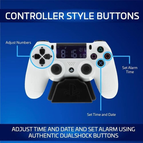 Ξυπνητήρι - PALADONE - Χειριστήριο PlayStation - Οθόνη LCD με οπίσθιο φωτισμό - Λευκό 2