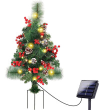 Prelit Christmas Tree Solar LED Frosted Urn Filler Small