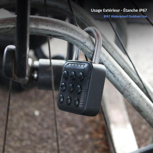FISHTEC 6-siffrigt elektroniskt hänglås, IP67 vattentätt, 10 koder, LED, inomhus/utomhus 1