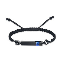 Pulseira ajustável com cordão trançado para urna funerária em formato de cubo de cristal