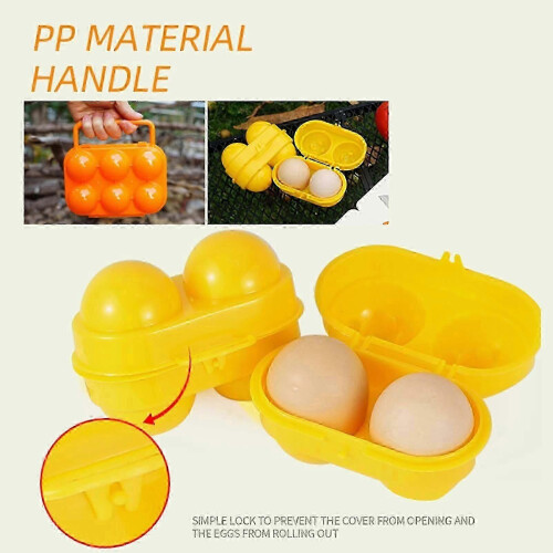 2 Grid Reusable Plastic Egg Holder Portable Eggs Carrier for Camping Picnic BBQ Hiking 2