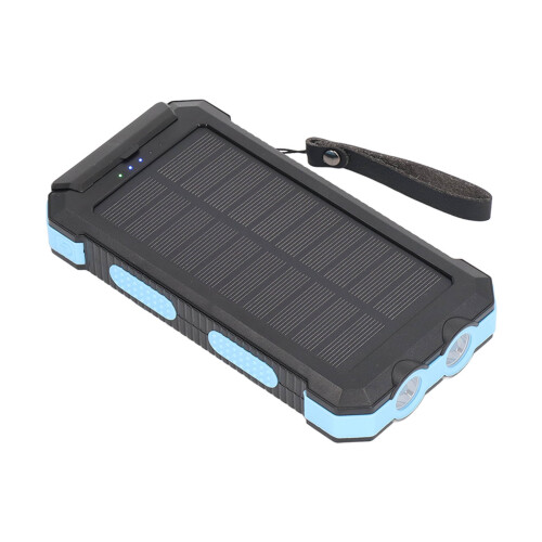 Ηλιακή μπαταρία ενέργειας 30000mAh μπλε με πυξίδα και φως LED 1