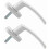 2pcs Solid Aluminum Alloy Window Handle White for Ordinary Windows Balcony Doors 4