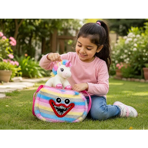 2 PCS Rainbow Little Plush Crossbody Bag for Girls 2