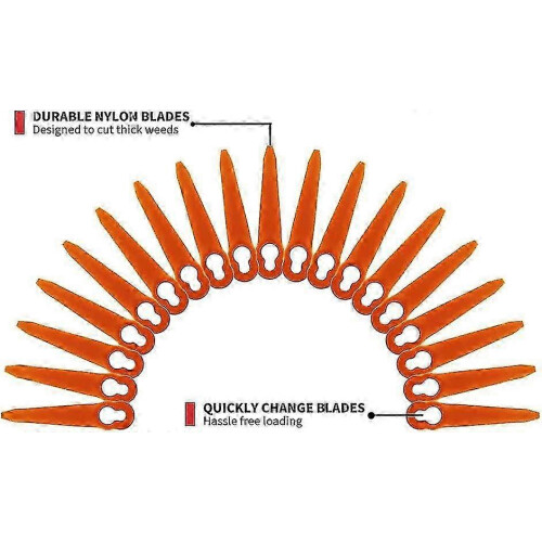100 plastic blades for cordless trimmer, compatible with Polycut series 1