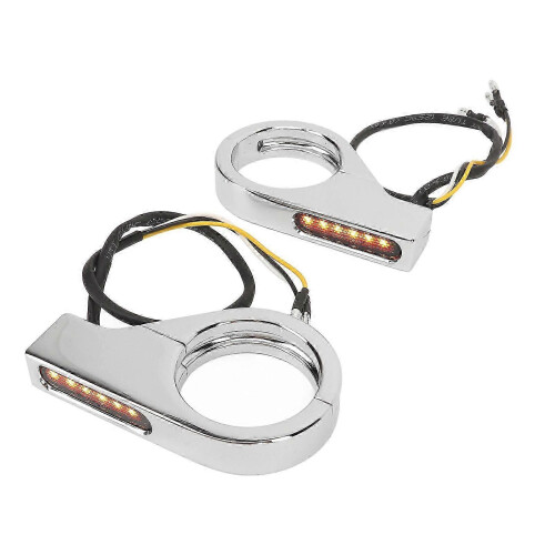 Front Fork LED Turn Signal Light High Brightness Stability Clamp Indicators Lights for 41MM Fork 2