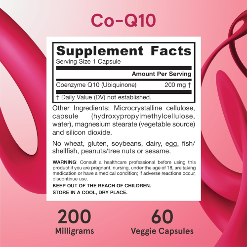 Jarrow Formulas Co-Q10 - 200 mg – 60 Veggie Capsules 1