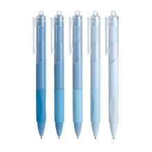 Gel pens, 5 Pack No Smear Ink Pens for Left Hand, Click Pens Bulk, Retractable Rollerball Pens for Smooth Writing, 0.5MM