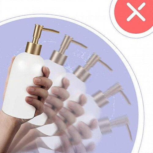 2pc Ceramic Soap Dispenser Ceramic Soap Pump Dispenser Can Fill Liquid For Bathroom Kitchen 2