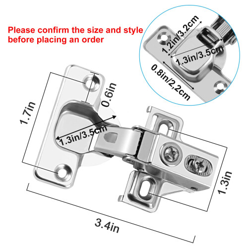 Set van 4 volledig overlappende softclose kastscharnieren, geborsteld 1