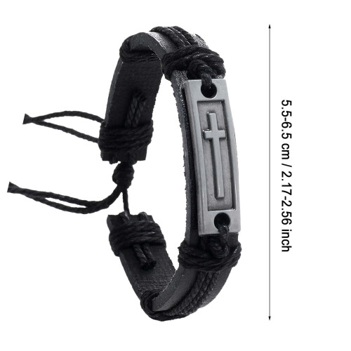 Pulseira de couro masculina, presente de confirmação para adolescente. 2