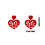 Heart Earrings for Women Red Plastic Dangle Lightweight 3