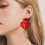 Heart Earrings for Women Red Plastic Dangle Lightweight 5